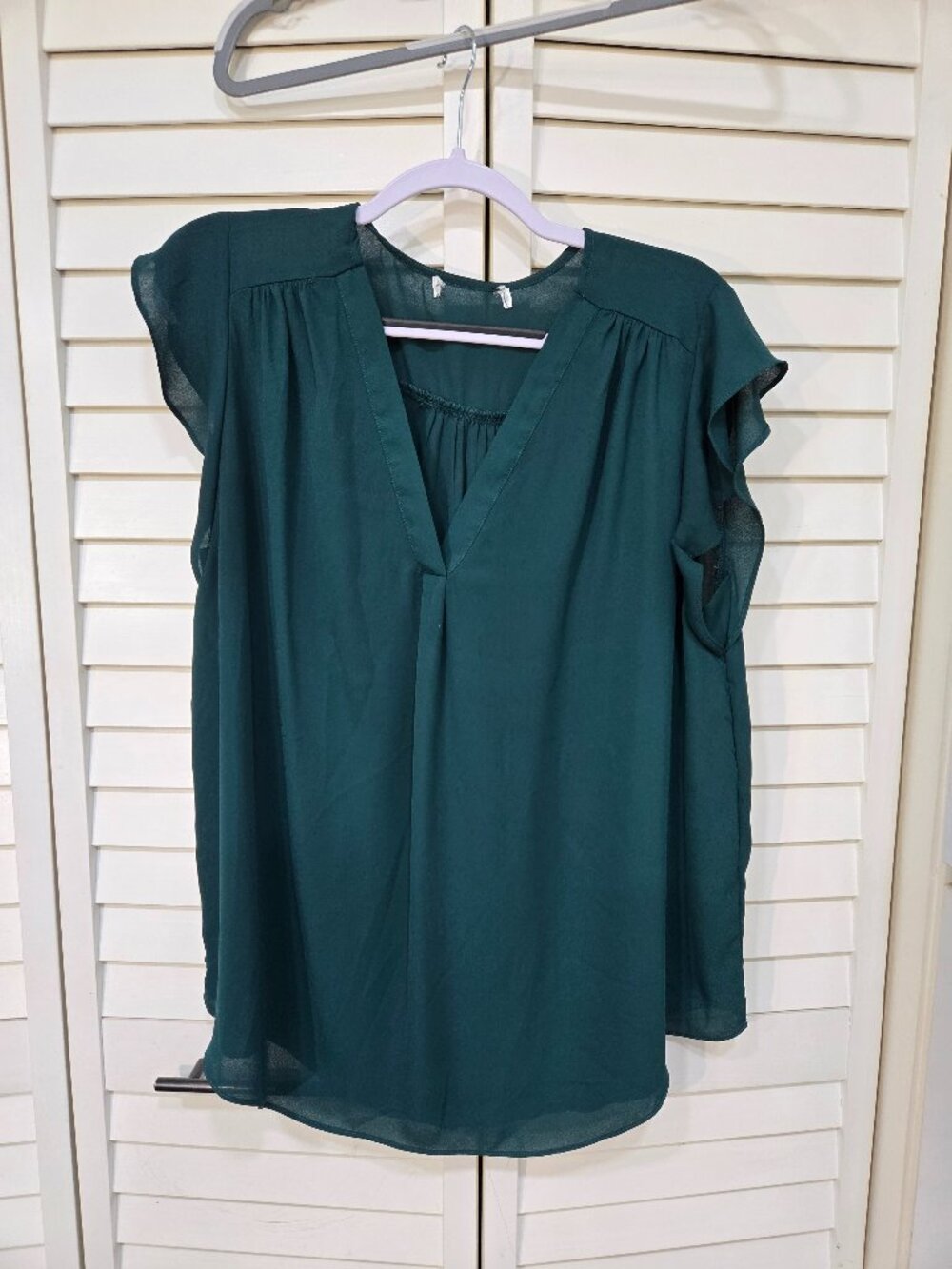 Polyester Charter Club Blouse, Dark Green, Size XL, good Condition